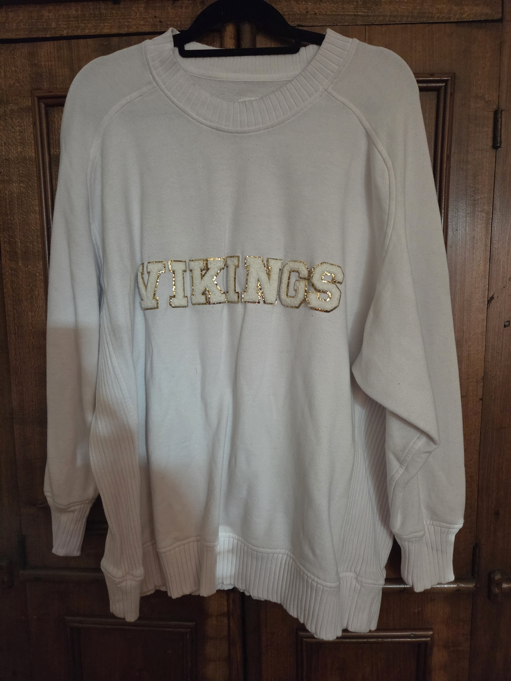 aerie White Sweatshirt with Gold-Trimmed 'VIKINGS'